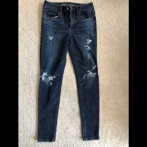 American Eagle High Rise Ripped Jeans